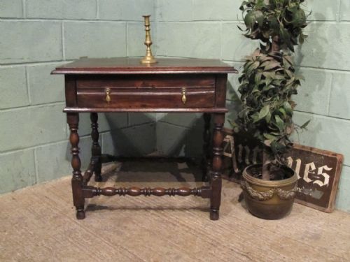 Antique Georgian Country Oak & Elm Side Table C1780