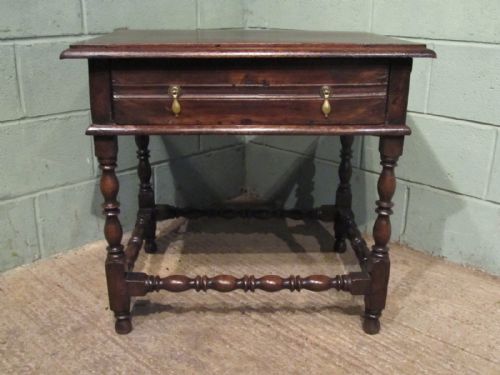fig 1. ANTIQUE GEORGIAN COUNTRY OAK & ELM SIDE TABLE C1780