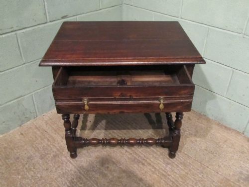 fig 2. ANTIQUE GEORGIAN COUNTRY OAK & ELM SIDE TABLE C1780
