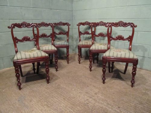 fig 1. ANTIQUE HARLEQUIN SET EIGHT WILLIAM 1V MAHOGANY DINING CHAIRS C1830