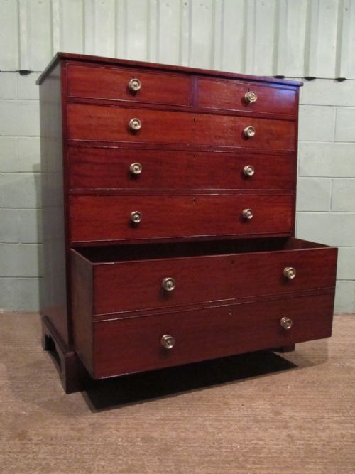 fig 1. ANTIQUE GEORGIAN REGENCY MAHOGANY TALLBOY CHEST OF DRAWERS C1820