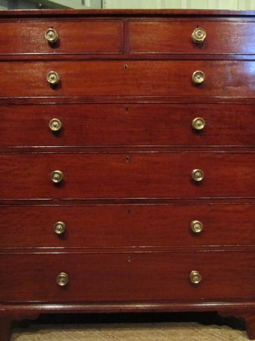 fig 2. ANTIQUE GEORGIAN REGENCY MAHOGANY TALLBOY CHEST OF DRAWERS C1820
