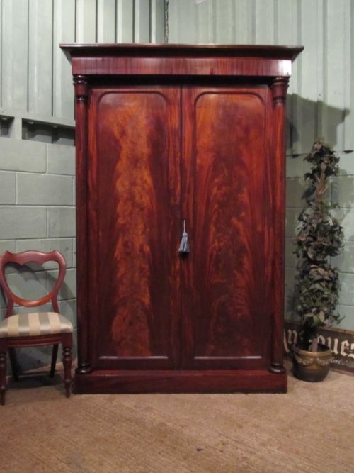 Antique William 1v Mahogany Clothes Linen Press C1830 W7200/26.11