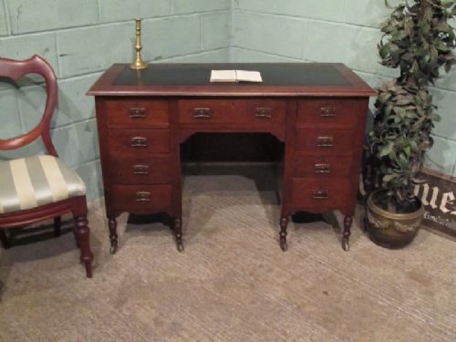 Antique Edwardian Oak Pedastal Desk C1900 W7180/26.11