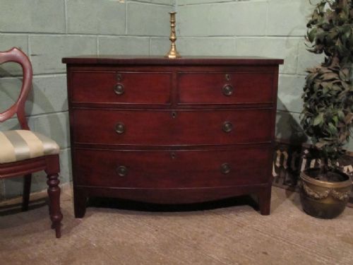 Antique Regency Mahogany Bow Front Chest of Drawers C1820 W7187/26.11