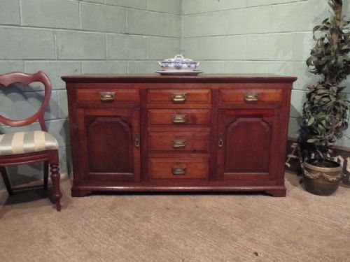Antique Early Victorian Country Oak Dresser Base Sideboard C1850 W7217/3.12