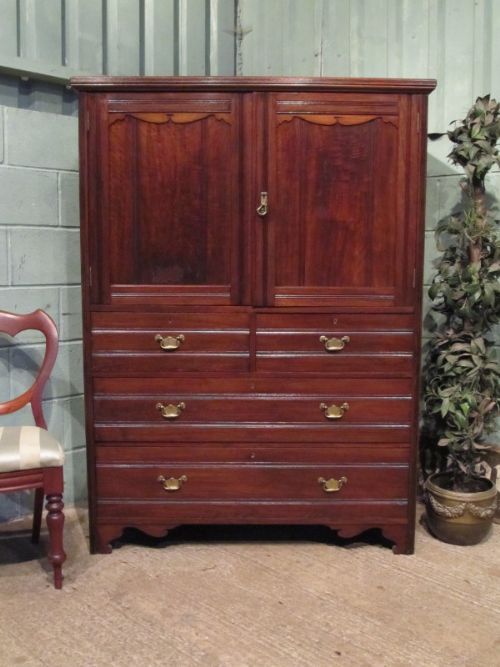 Antique Small Edwardian Mahogany Press Tallboy C1900