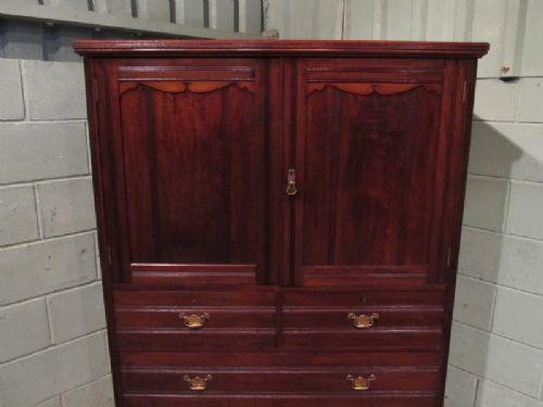 fig 2. ANTIQUE SMALL EDWARDIAN MAHOGANY PRESS Tallboy C1900