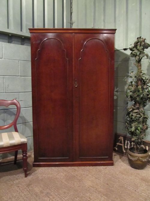Antique Small Walnut Double Wardrobe C1920