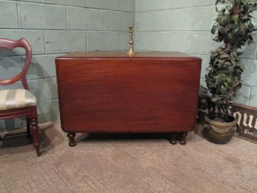 Antique Large Victorian Mahogany Drop Leaf Dining Gate Leg Dining Table C1880