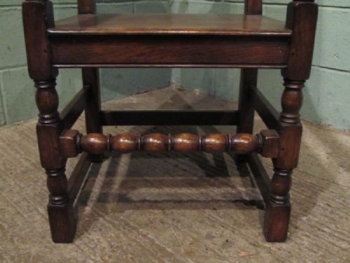 fig 2. ANTIQUE 19TH CENTURY JOINED OAK ARMCHAIR