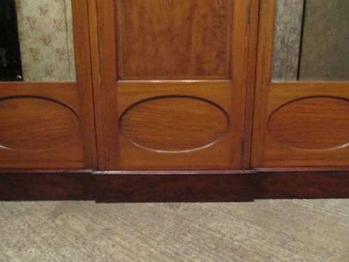fig 1. ANTIQUE EDWARDIAN MAHOGANY INLAID BREAKFRONT TRIPLE WARDROBE C1900