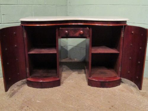fig 2. ANTIQUE 19TH CENTURY FLAMED MAHOGANY & MARBLE TOPPED DRESSING TABLE C1860