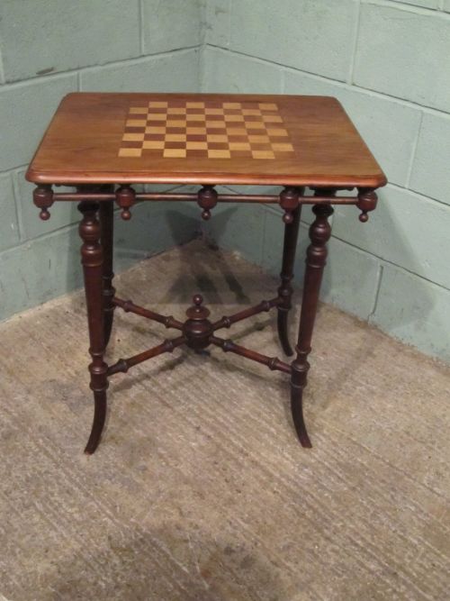 fig 1. ANTIQUE VICTORIAN WALNUT GAMES TABLE C1880