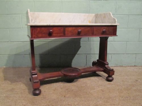 fig 2. ANTIQUE EARLY VICTORIAN MAHOGANY & MARBLE WASHSTAND C1840