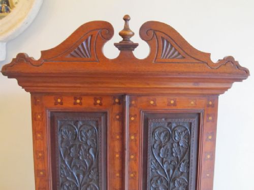fig 2. ANTIQUE 19TH CENTURY WALNUT INLAID SPECIMEN COLLECTORS CABINET