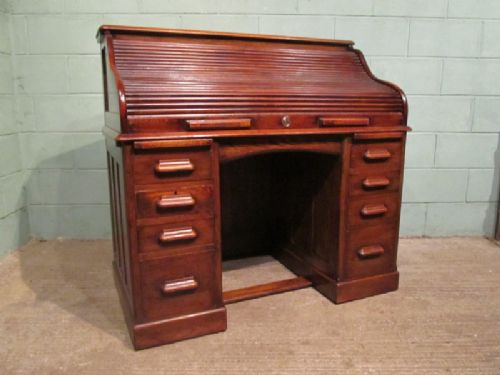 fig 1. ANTIQUE VICTORIAN OAK ROLL TOP DESK C1880