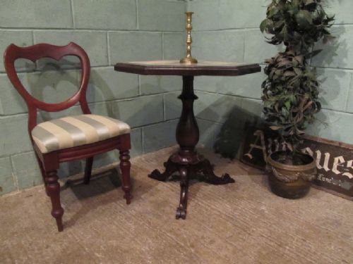 fig 1. ANTIQUE 19TH CENTURY MARBLE TOP MAHOGANY SIDE TABLE PIETRA DURA C1860