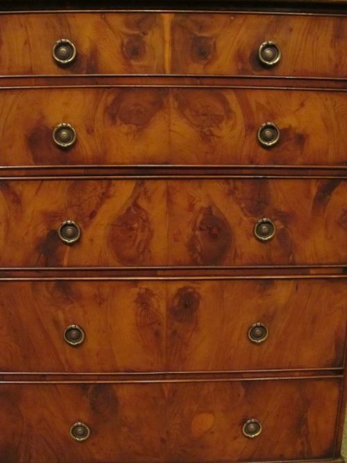 fig 1. ANTIQUE SMALL YEW WOOD CHEST OF DRAWERS C1920