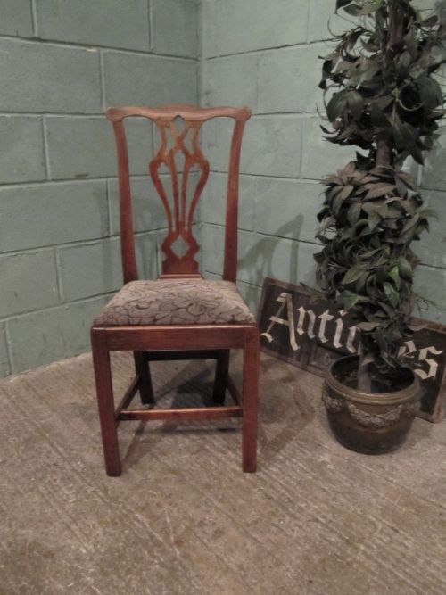 fig 1. ANTIQUE SMALL GEORGIAN ELM CHAIR C1780