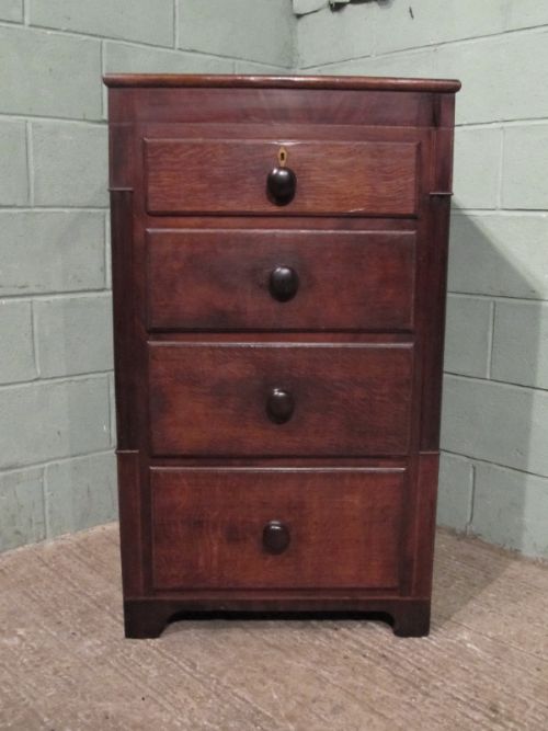 fig 1. ANTIQUE GEORGIAN REGENCY OAK & MAHOGANY SINGLE CHEST OF DRAWERS C1810
