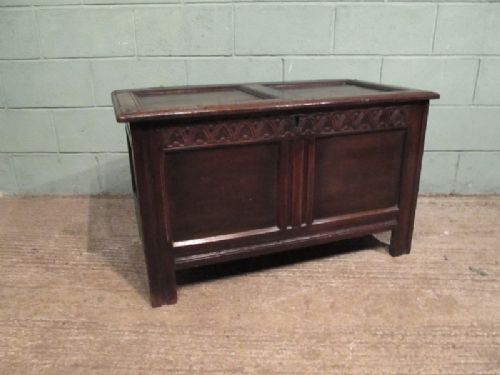 fig 1. ANTIQUE LATE 17TH CENTURY JOINED OAK COFFER BOX 