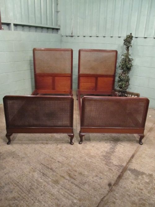 fig 1. ANTIQUE PAIR EDWARDIAN MAHOGANY SINGLE BEDS C1900