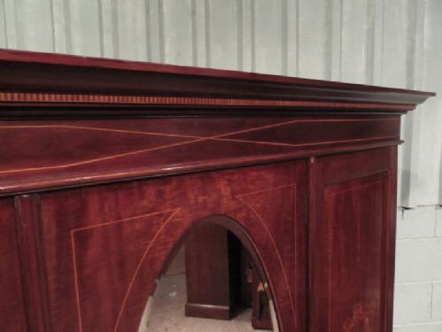 fig 2. ANTIQUE EDWARDIAN MAHOGANY INLAID TRIPLE WARDROBE C1900