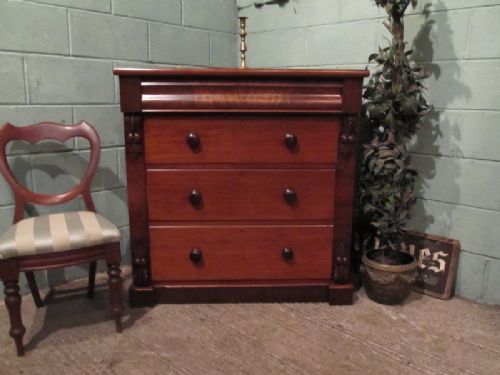 Antique Victorian Mahogany Small Scotch Chest C1880