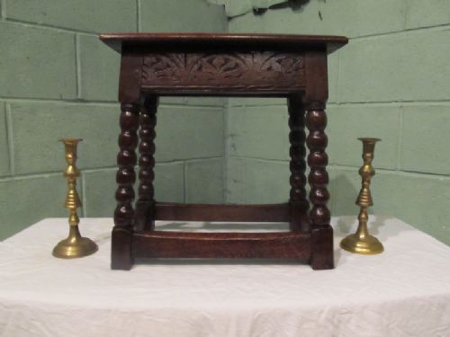 Antique 18th Century Country Oak Joint Stool C1750
