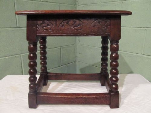 fig 1. ANTIQUE 18TH CENTURY COUNTRY OAK JOINT STOOL C1750