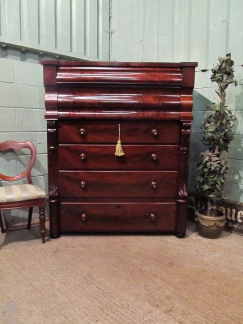 Antique Victorian Large Mahogany Scotch Chest of Drawers C1860