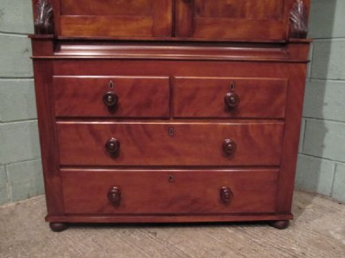 fig 1. ANTIQUE VICTORIAN SATINWOOD CLOTHES LINEN PRESS C1880