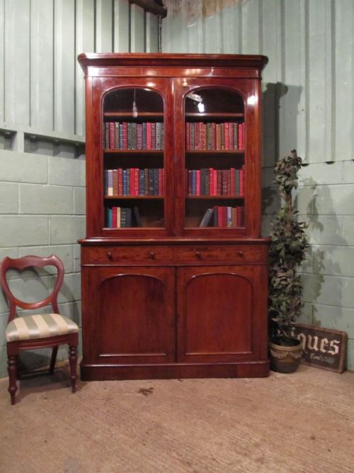 Antique Victorian Mahogany Library Bookcase C1880