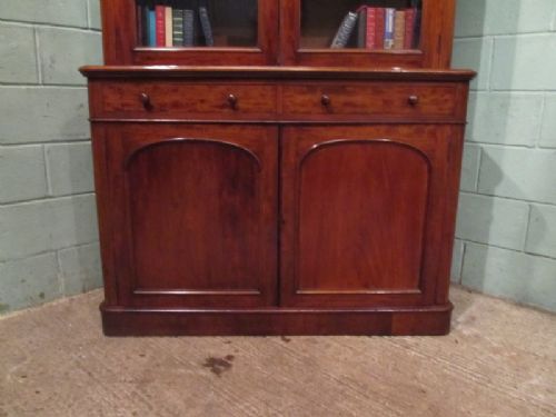 fig 1. ANTIQUE VICTORIAN MAHOGANY LIBRARY BOOKCASE C1880