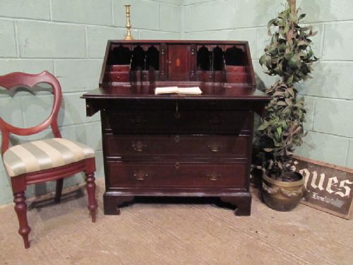 Antique Georgian Regency Mahogany Inlaid Bureau C1810 W7290/5.2
