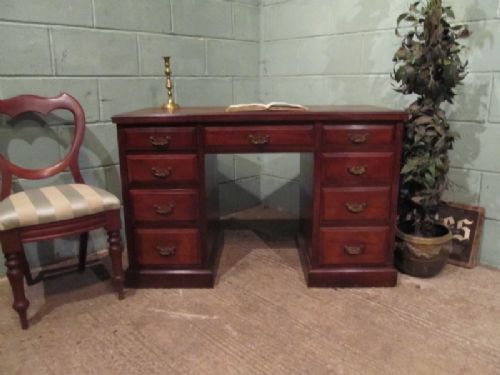 Antique Edwardian Mahogany Twin Pedastal Desk C1900 W7284/5.2