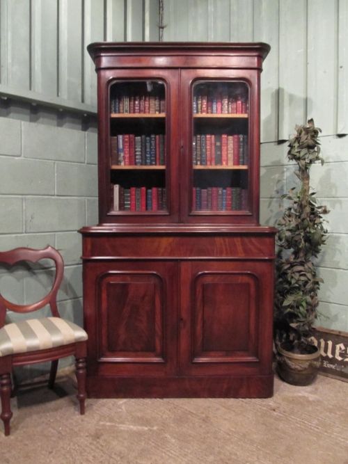 Antique Victorian Mahogany Library Bookcase C1880 W7291/5.2