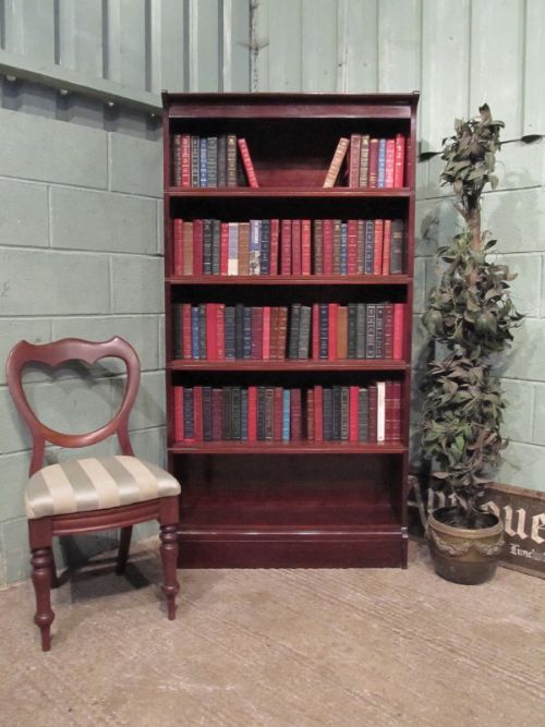 Antique Edwardian Mahogany Tall Open Bookcase C1900