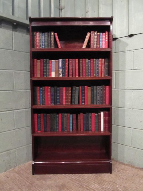 fig 1. ANTIQUE EDWARDIAN MAHOGANY TALL OPEN BOOKCASE C1900