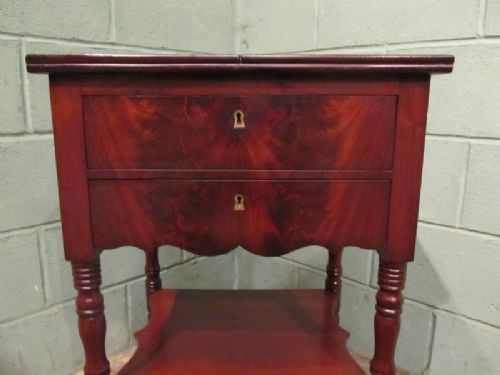 fig 2. ANTIQUE VICTORIAN MAHOGANY WORK TABLE C1880