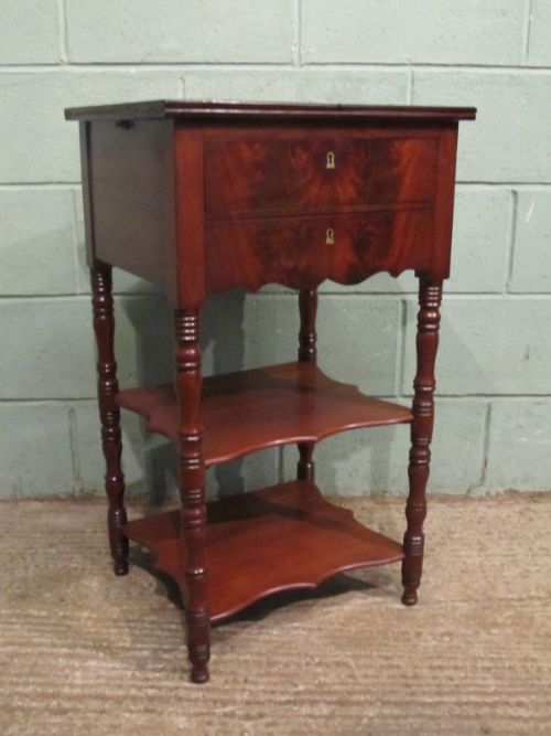 fig 1. ANTIQUE VICTORIAN MAHOGANY WORK TABLE C1880