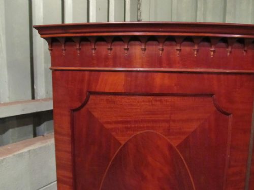 fig 1. ANTIQUE EDWARDIAN BOW FRONT MAHOGANY DOUBLE WARDROBE C1900