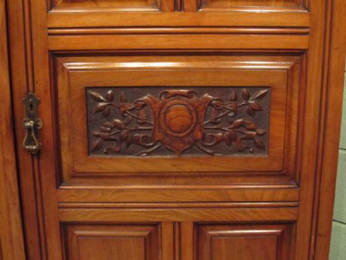 fig 1. ANTIQUE ART NOUVEAU WALNUT TRIPLE WARDROBE C1890
