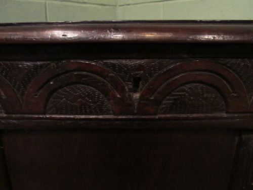 fig 2. ANTIQUE EARLY GEORGIAN COUNTRY JOINED OAK COFFER BOX C1740