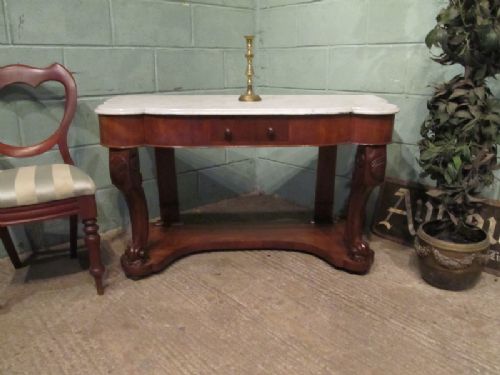 Antique Victorian Mahogany & Marble Duchesse Washstand C1880