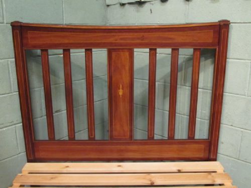 fig 1. ANTIQUE EDWARDIAN INLAID MAHOGANY DOUBLE BED C1900