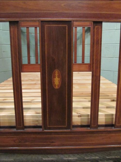 fig 2. ANTIQUE EDWARDIAN INLAID MAHOGANY DOUBLE BED C1900