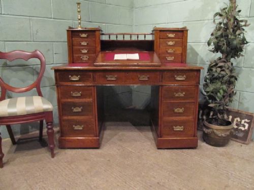 Antique Victorian Oak Dickens Desk C1880