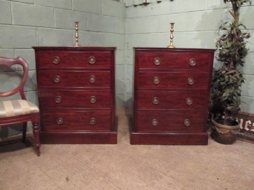 Antique Pair Regency Mahogany Side Cabinets with False Drawers Fronts C1810